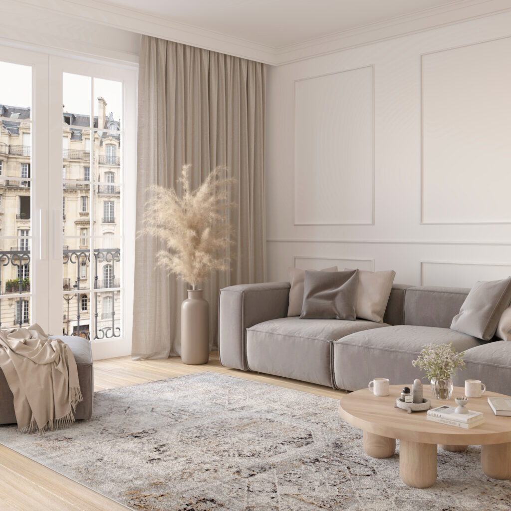 Tappeto Valley Grigio Beige Vintage Ornamenti
