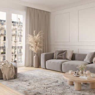Tappeto Valley Grigio Beige Vintage Ornamenti