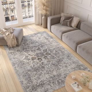Tappeto Valley Grigio Scuro Floreale Rosetta