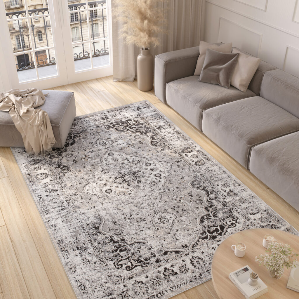Tappeto Valley Antracite Vintage Rosette