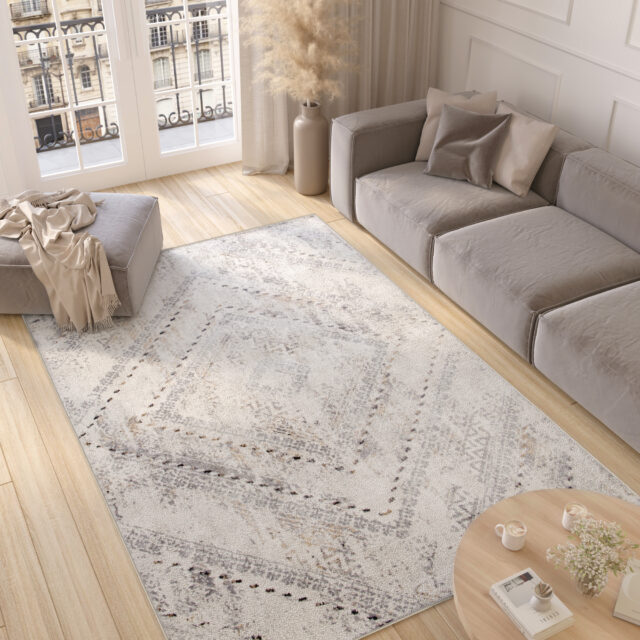 Tappeto Valley Grigio Vintage Etnico Diamante