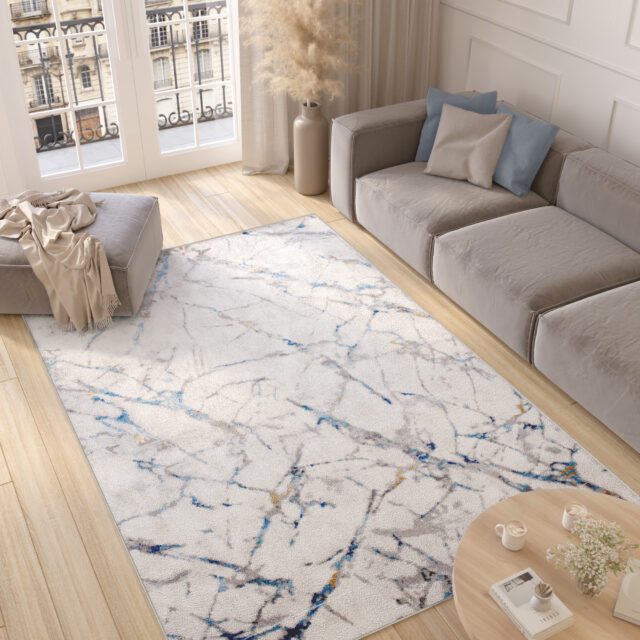 Tappeto Valley Grigio Blu Moderno Linee