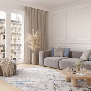 Tappeto Valley Grigio Blu Moderno Linee