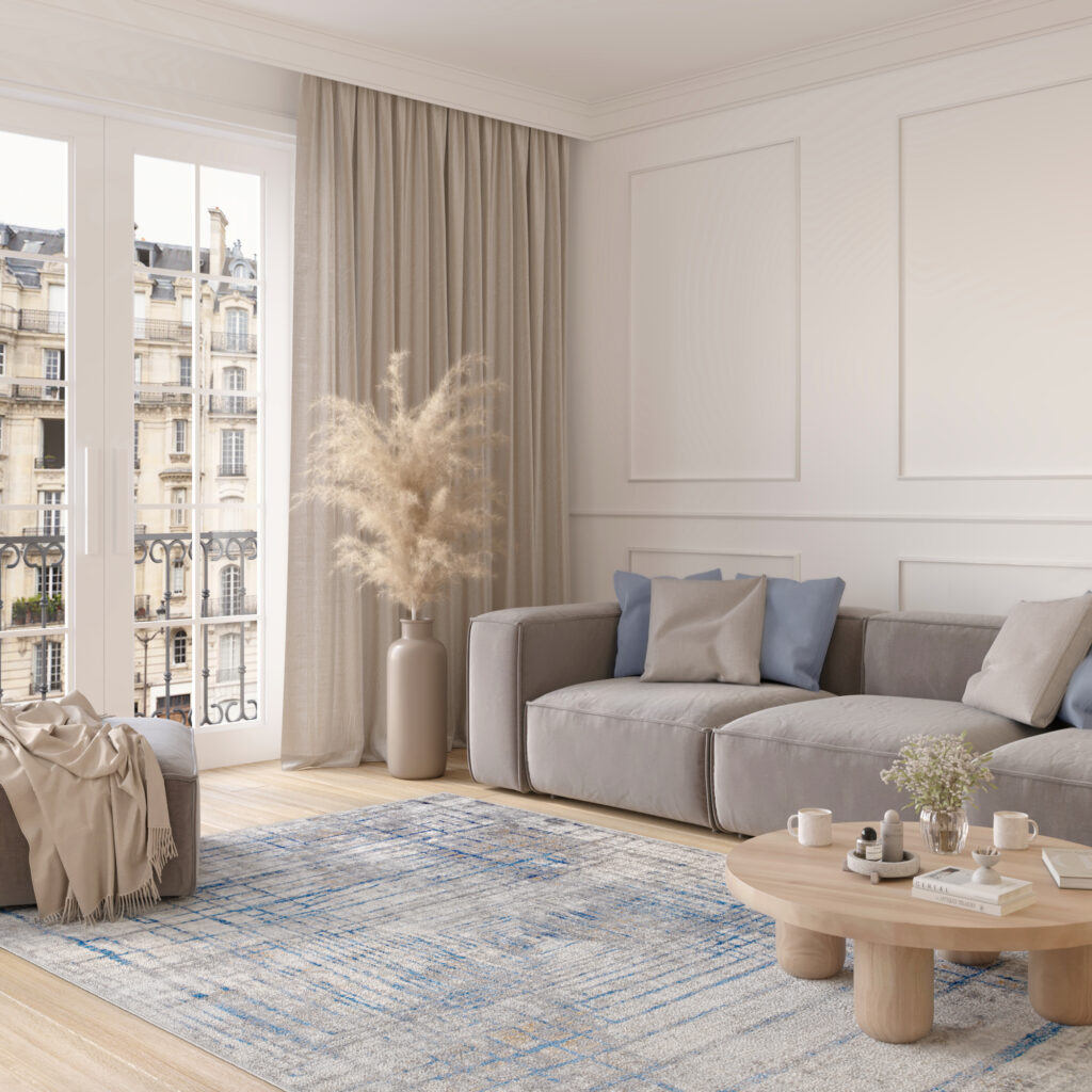 Tappeto Valley Grigio Blu Astratto Linee