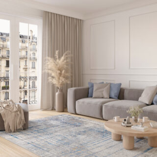 Tappeto Valley Grigio Blu Astratto Linee