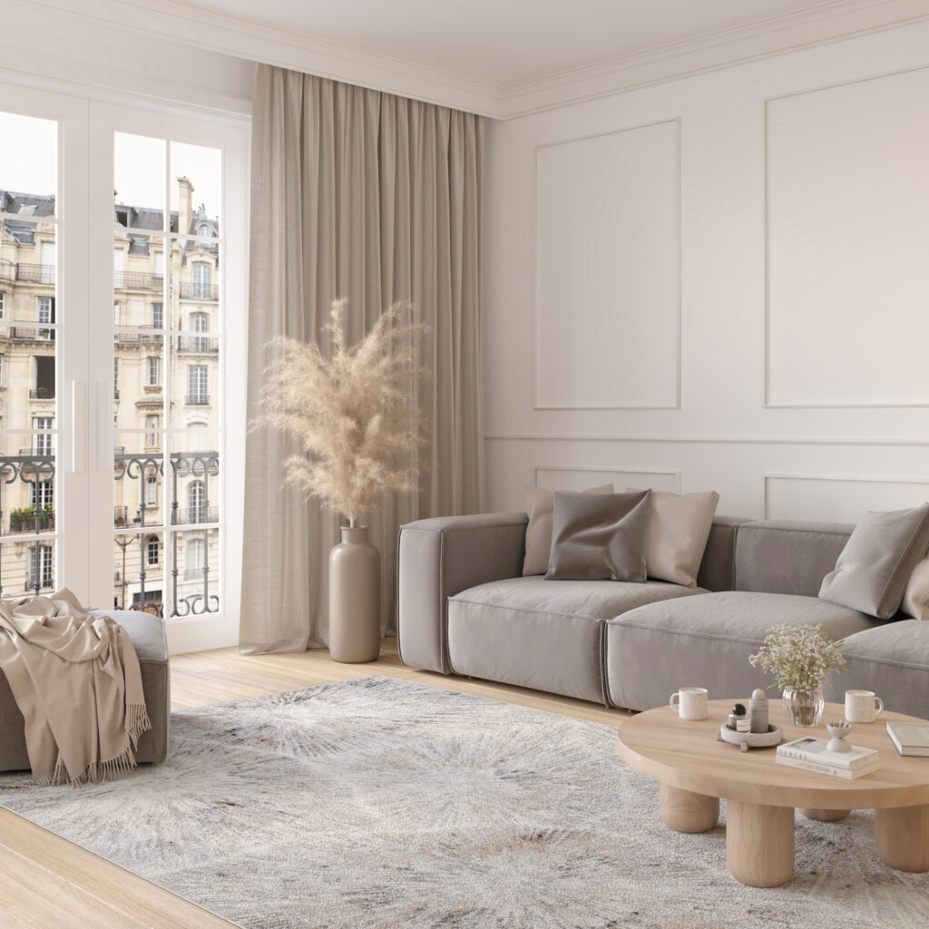 Tappeto Valley Grey Rame Moderno Linee