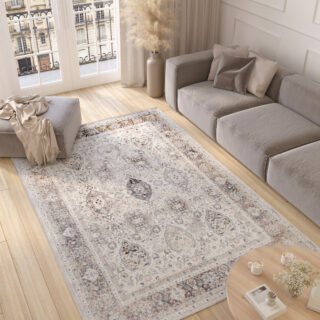 Tappeto Valley Grigio Rame Ornamenti Vintage