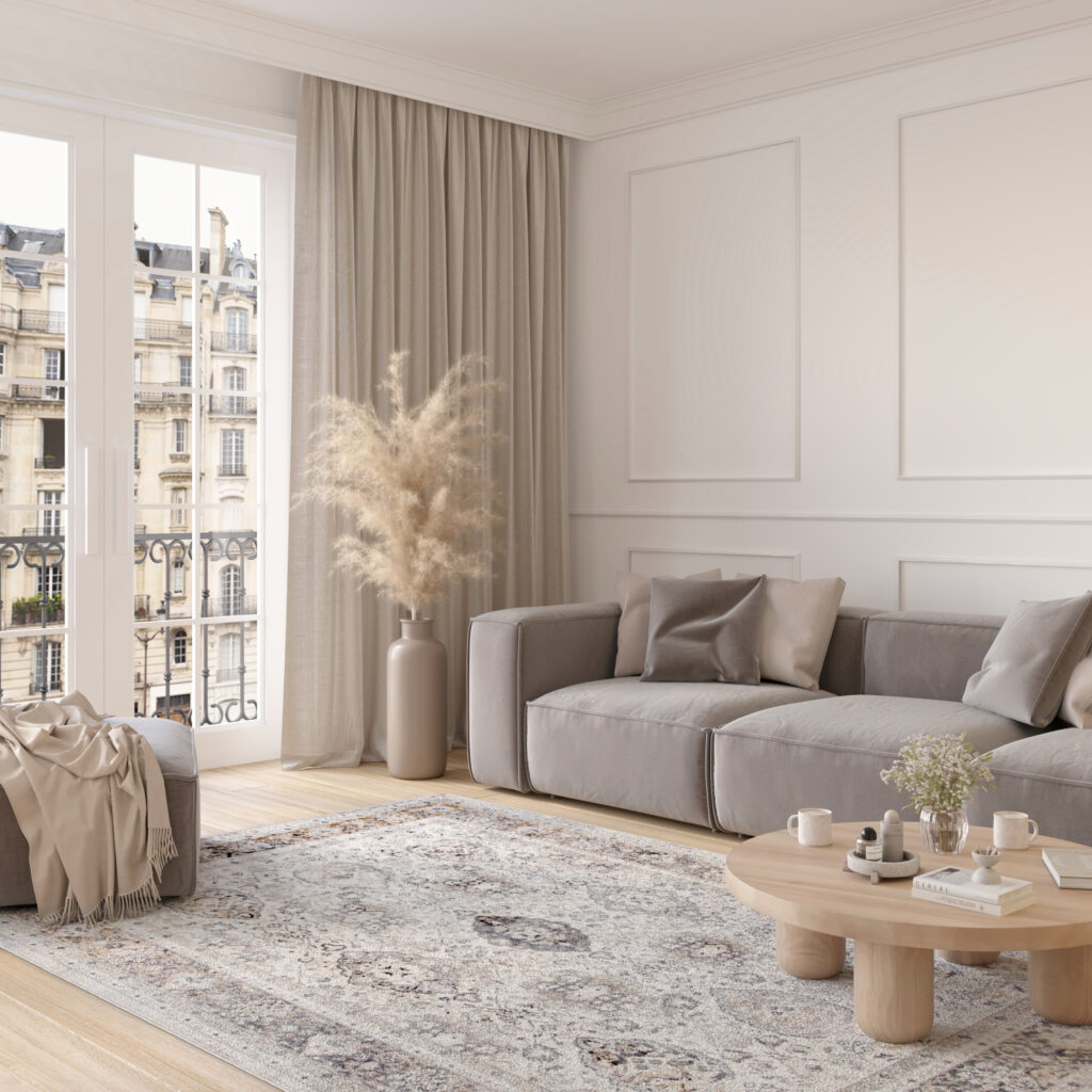 Tappeto Valley Grigio Rame Ornamenti Vintage