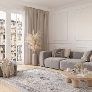 Tappeto Valley Grigio Rame Ornamenti Vintage