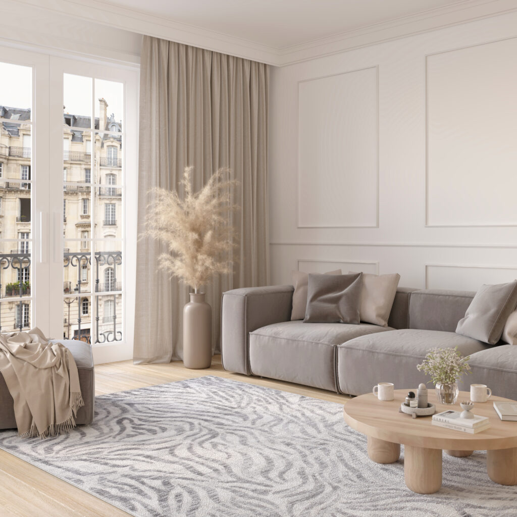 Tappeto Valley Grigio Astratto Strisce Zebra