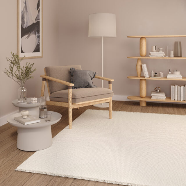 Tappeto Agra Crema Moderno con Frange