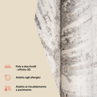 Tappeto Valley Grigio Beige Astratto Vetro