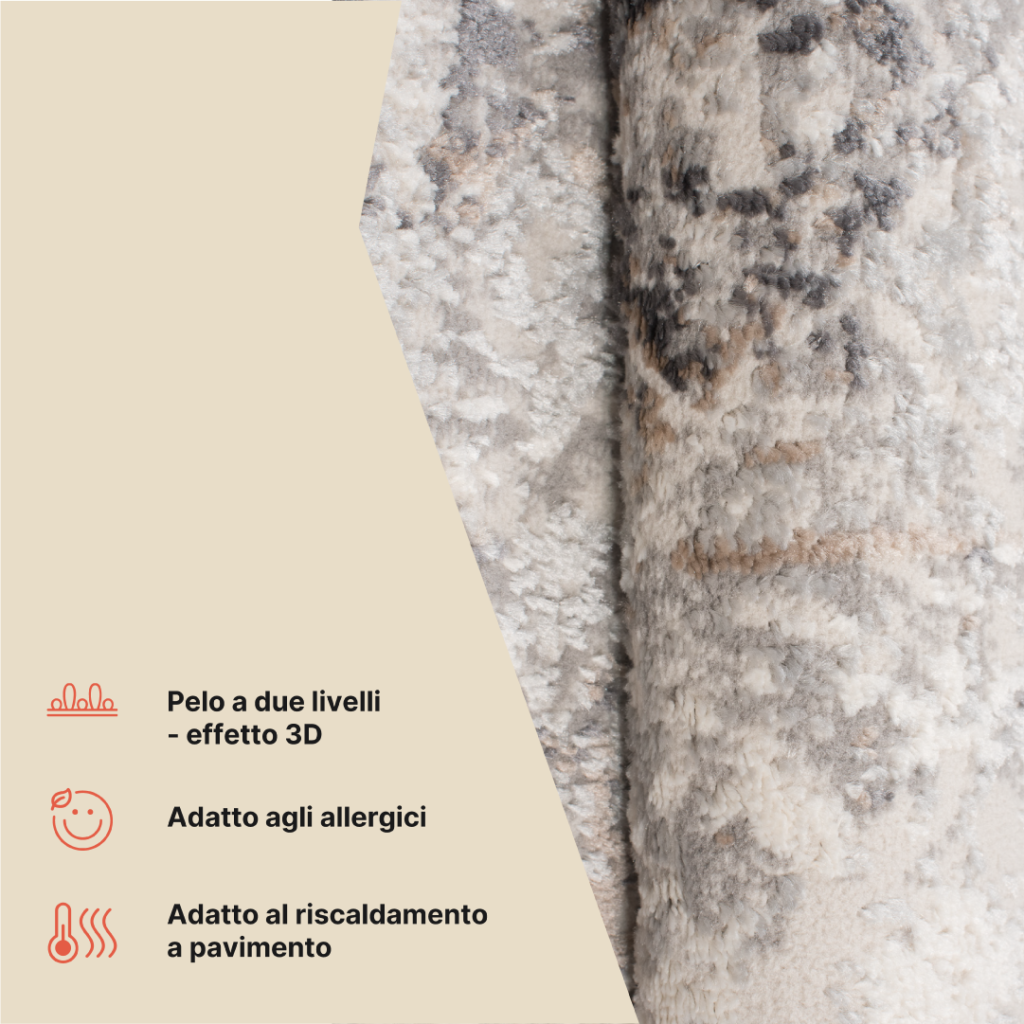 Tappeto Valley Grigio Beige Vintage Ornamenti