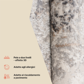 Tappeto Valley Grigio Beige Vintage Ornamenti