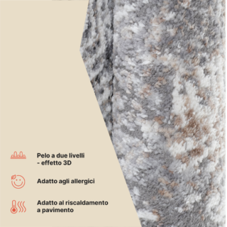 Tappeto Valley Rotondo Grigio Beige Geometrico Quadrato