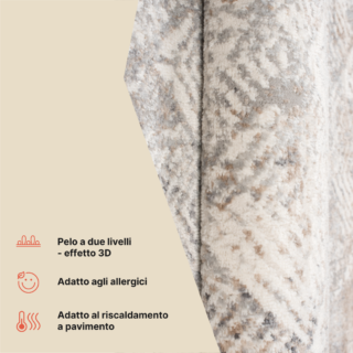 Tappeto Valley Grigio Beige Geometrico Quadrato