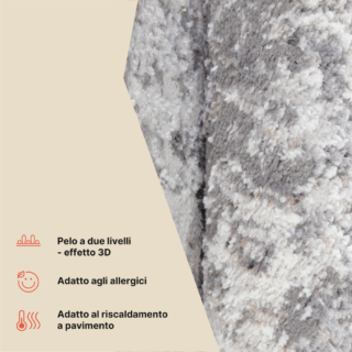 Tappeto Valley Rotondo Grigio Scuro Vintage Cornice
