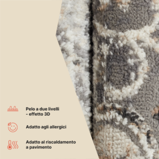 Tappeto Valley Grigio Scuro Vintage Cornice