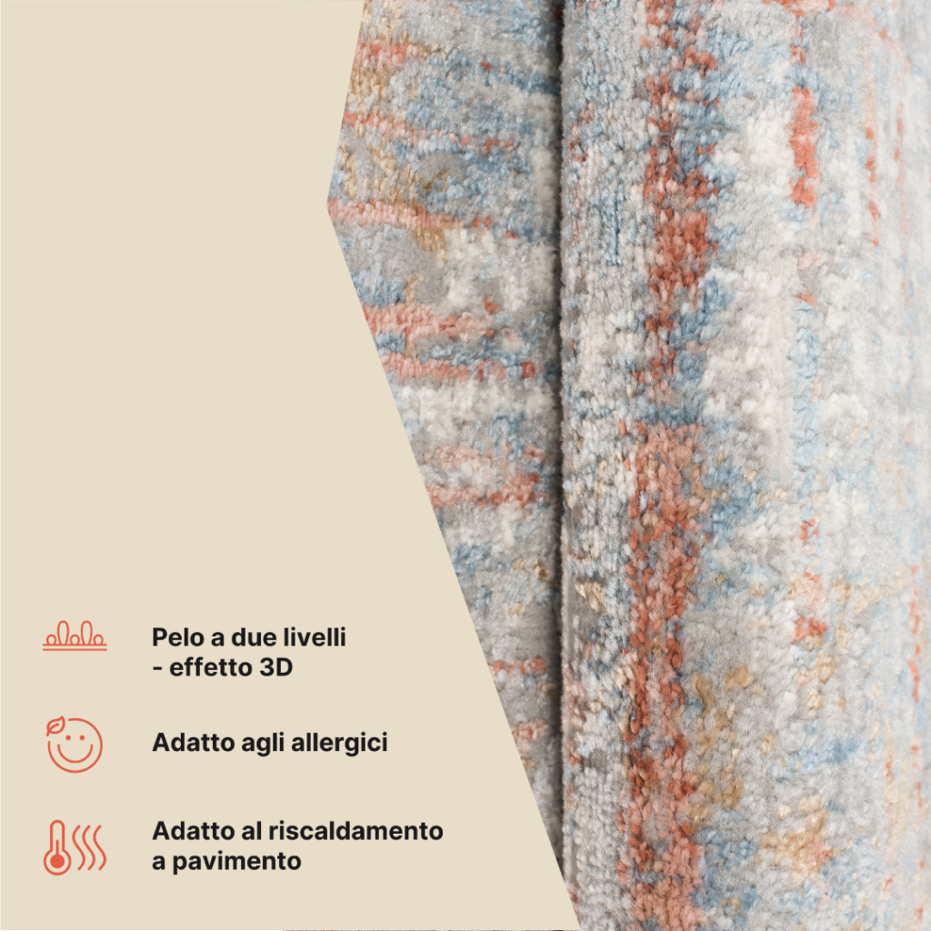 Tappeto Valley Grigio Salmone Astratto Linee