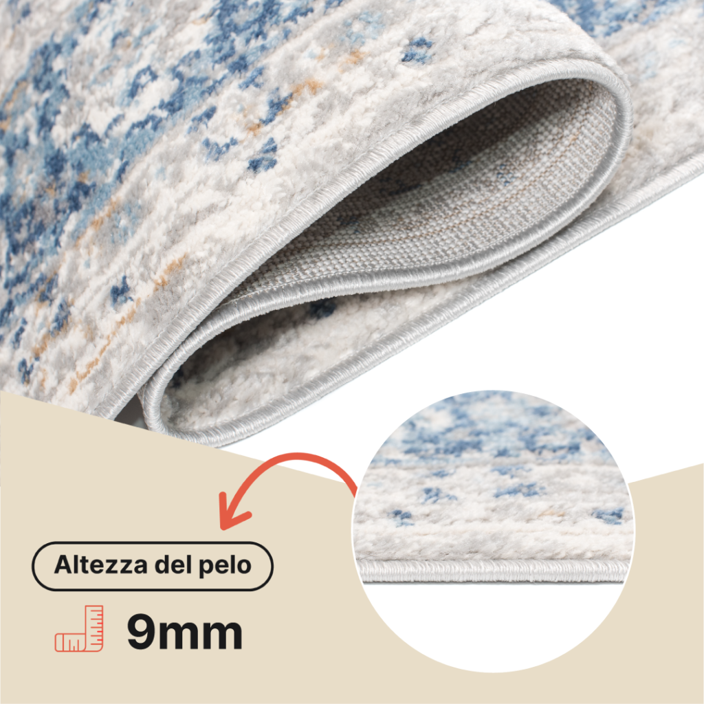 Tappeto Valley Grigio Blu Ornamenti Vintage