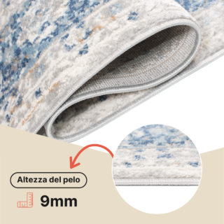 Tappeto Valley Grigio Blu Ornamenti Vintage