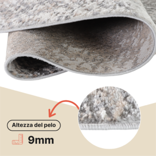 Tappeto Valley Rotondo Grigio Scuro Astratto Linee