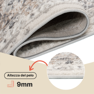 Tappeto Valley Grigio Rame Ornamenti Vintage