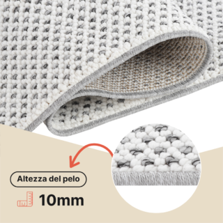 Tappeto Agra Grigio Moderno con Frange