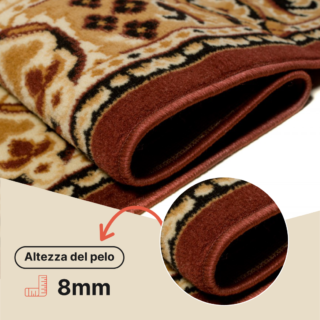 Tappeto Atlas Marrone Beige Tradizionale Medaglione