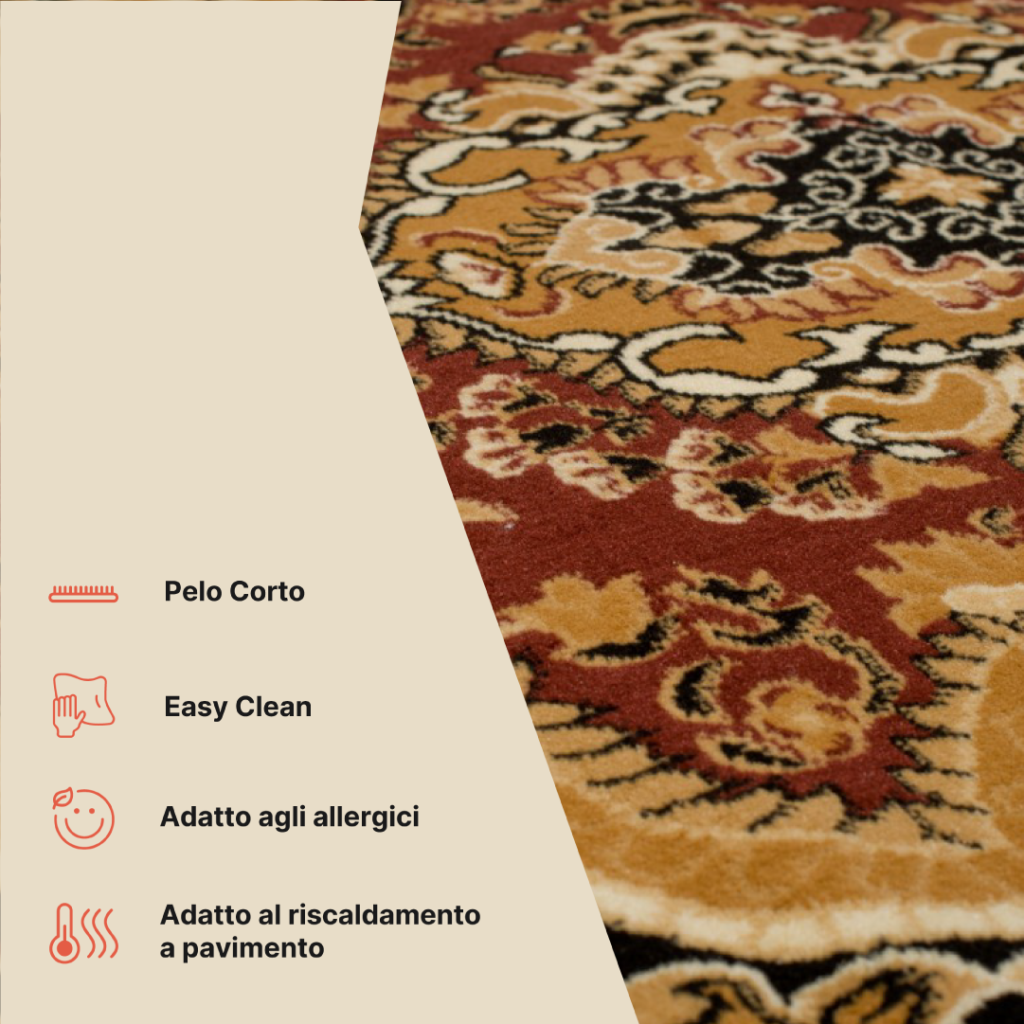 Tappeto Atlas Marrone Beige Tradizionale Medaglione