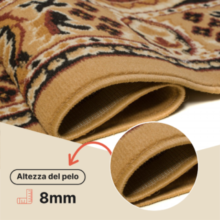 Tappeto Atlas Beige Marrone Tradizionale Medaglione