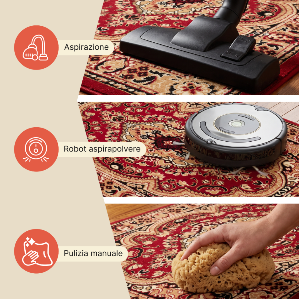 Tappeto Atlas Rosso Beige Tradizionale Medaglione