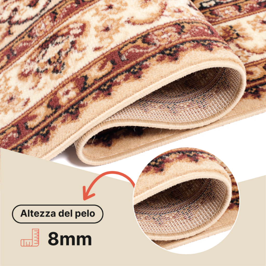 Tappeto Atlas Beige Tradizionale Rosetta Cornice