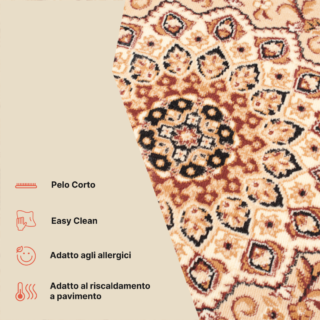 Tappeto Atlas Beige Tradizionale Rosetta Cornice