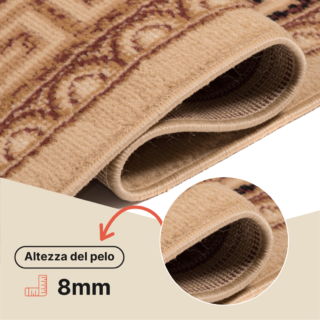 Tappeto Atlas Beige Marrone Classico Floreale