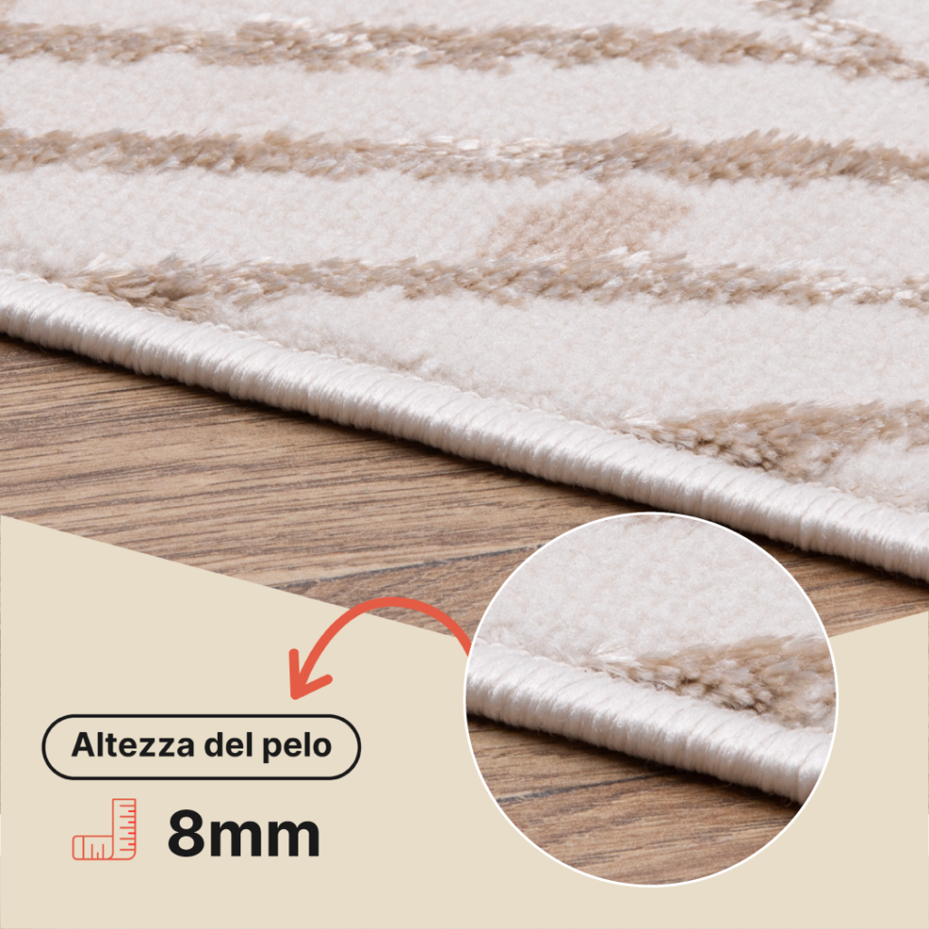 Tappeto Crystal Verde Oro Crema Foglie Effetto 3D