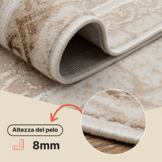 Tappeto Ares Marrone Beige Rosetta Vintage