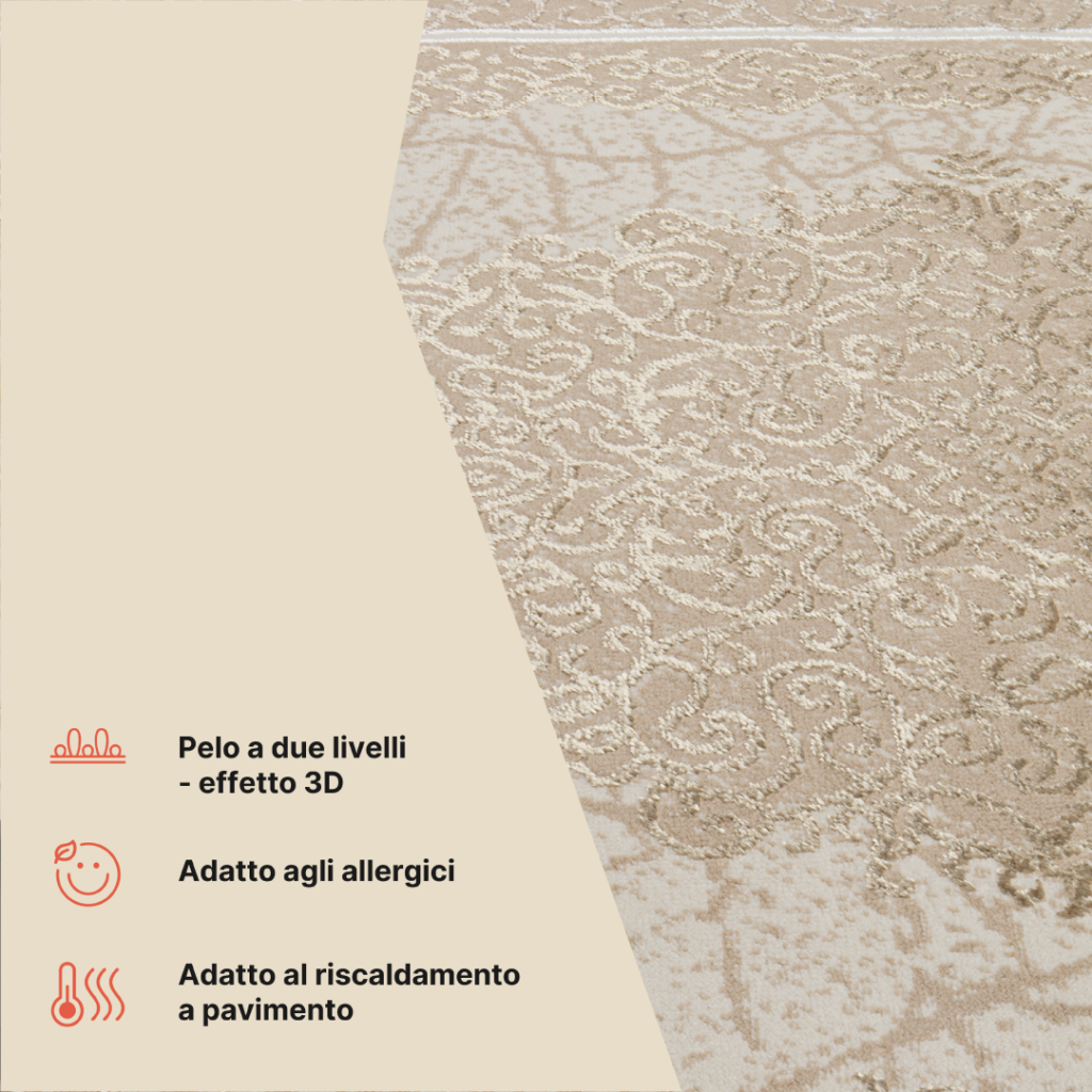 Tappeto Ares Marrone Beige Rosetta Vintage