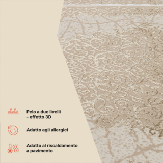 Tappeto Ares Marrone Beige Rosetta Vintage