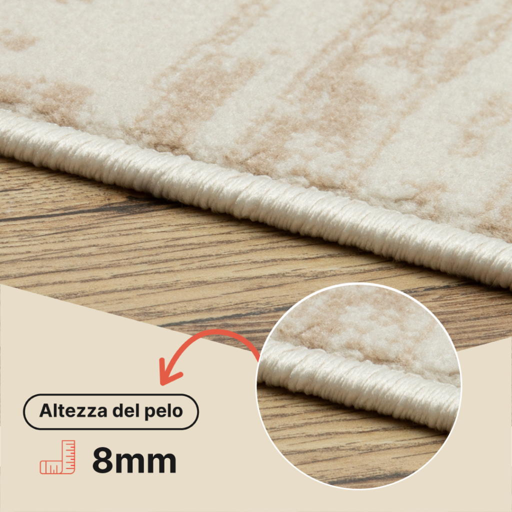 Tappeto Crystal Beige Marrone Crema Righe Effetto 3D