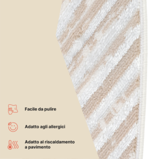 Tappeto Crystal Rotondo Beige Marrone Crema Righe