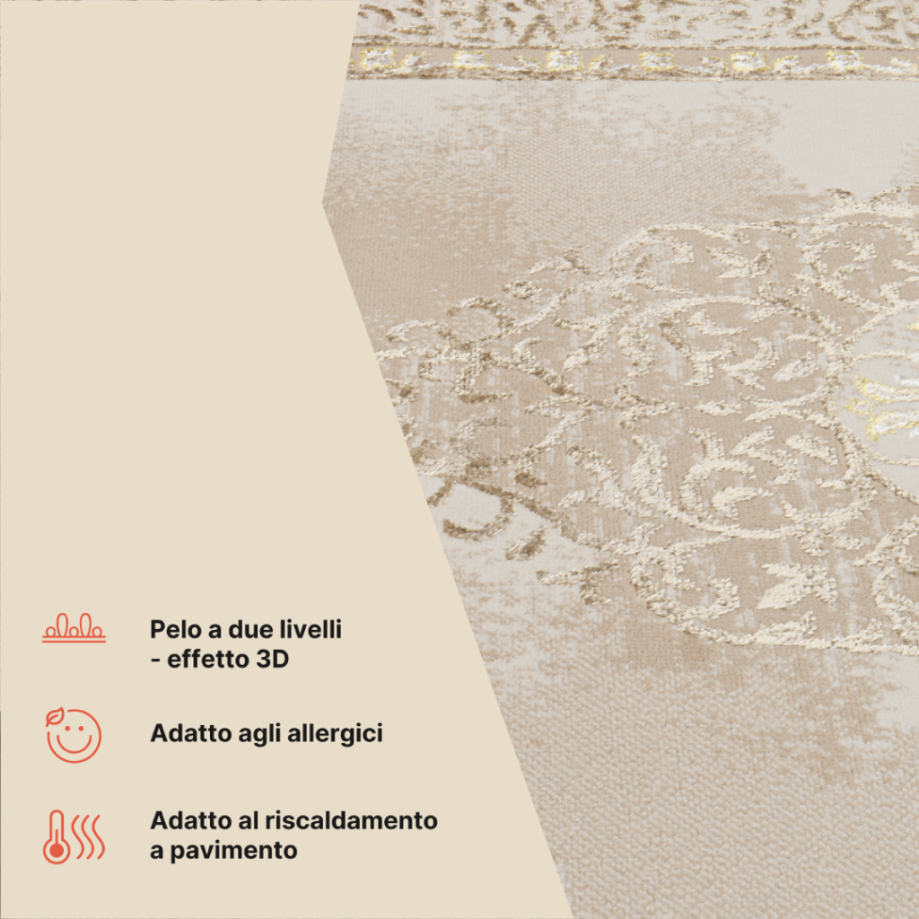 Tappeto Ares Oro Marrone Beige Rosetta