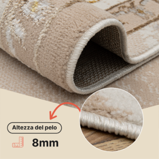 Tappeto Ares Oro Beige Rosetta Vintage