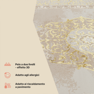 Tappeto Ares Oro Beige Rosetta Vintage