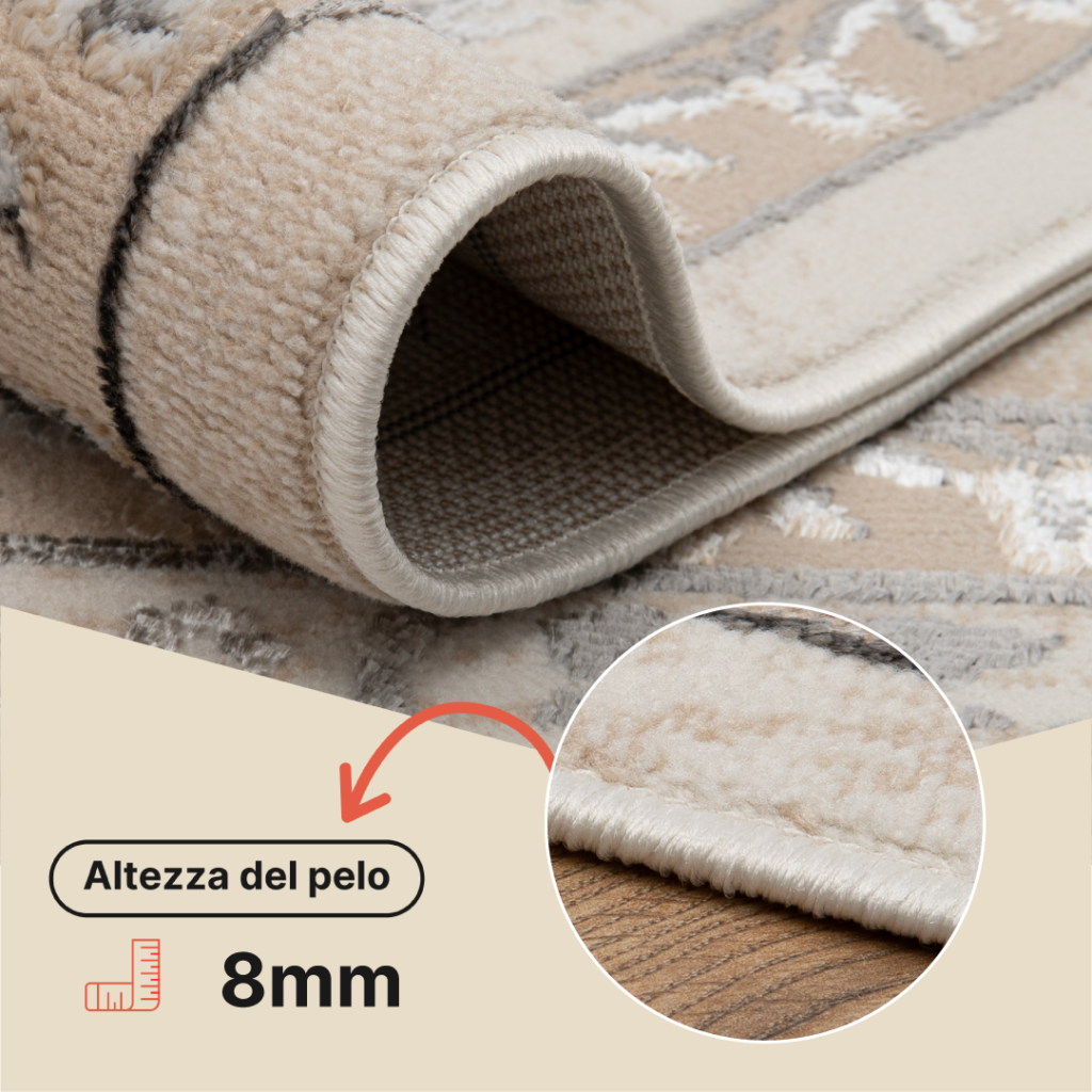 Tappeto Ares Grigio Beige Rosetta Vintage