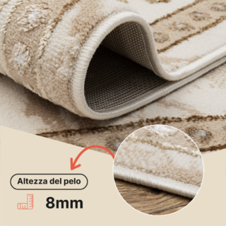 Tappeto Ares Marrone Beige Tradizionale Rosetta