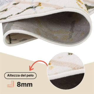 Tappeto Crystal Rotondo Verde Crema Effetto Astratto Marmo