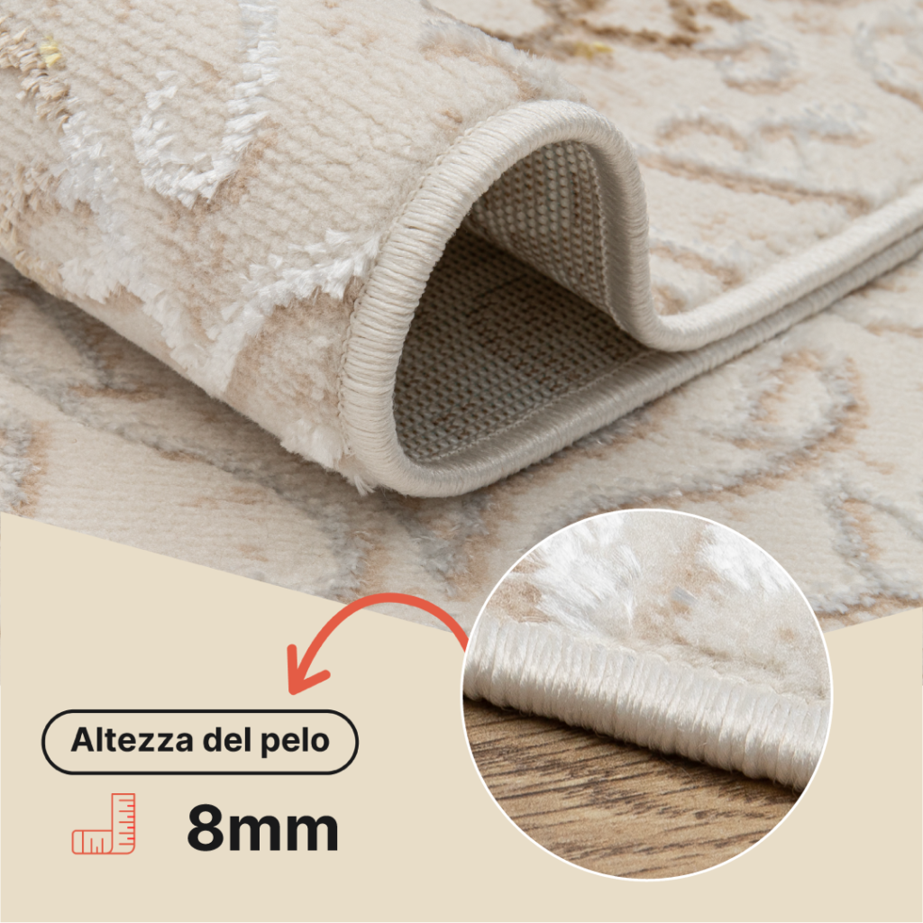 Tappeto Ares Crema Marrone Ornamenti Vintage