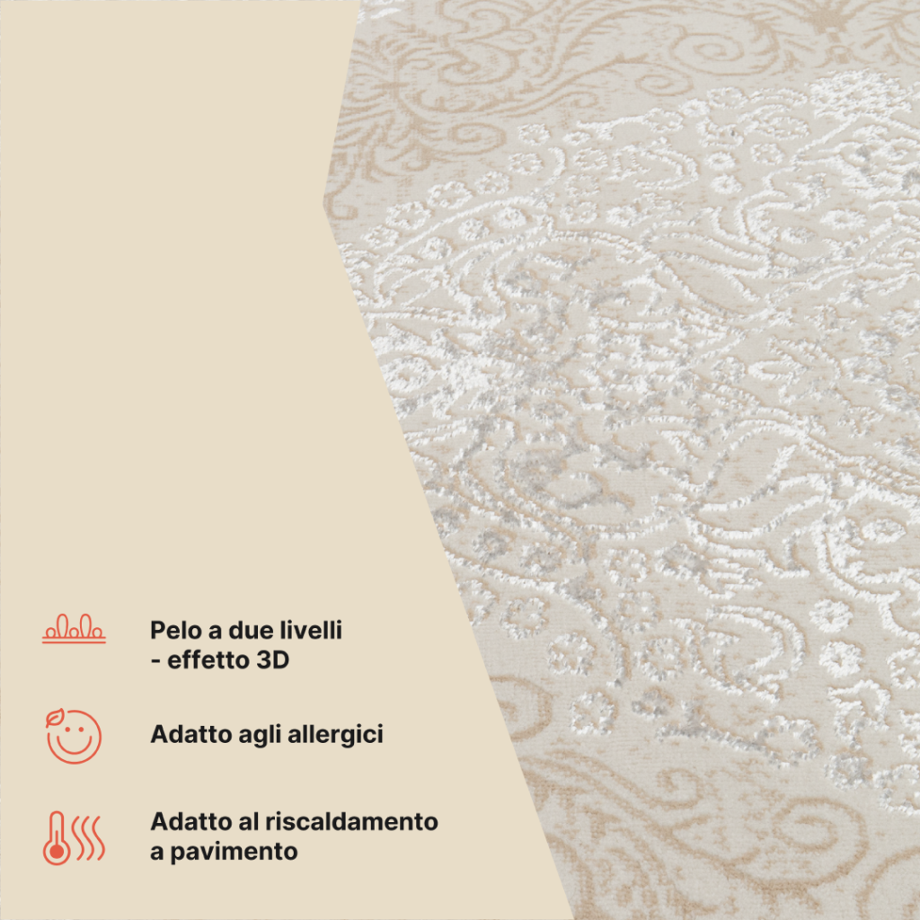 Tappeto Ares Crema Vintage Medaglione