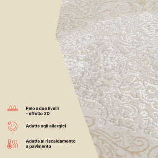 Tappeto Ares Crema Vintage Medaglione